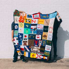 Quilt made from Knit and Crochet Squares